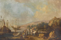 Attributed to Giuseppe Zocchi A Mediterranean harbour