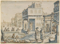 Hendrick Hondius Imaginary View of a Town with the Adoration of the Shepherds