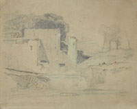 John Sell Cotman A river landscape with a ruined castle