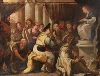 Studio of Luca Giordano Christ among the doctors