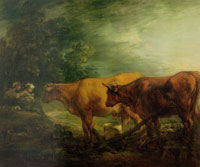 Thomas Gainsborough Landscape with Two Cows near a Herdsman and Milkmaid