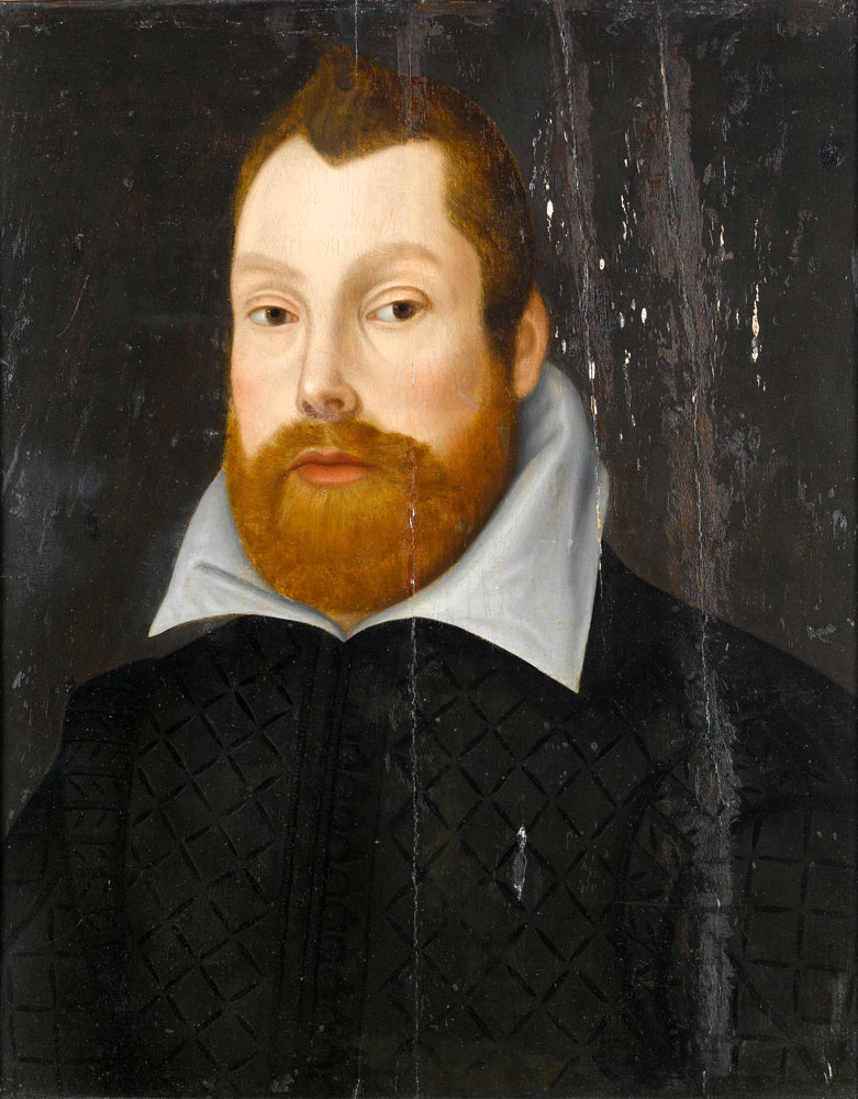 Anglo Dutch School - Portrait of a gentleman, bust-length, in a black coat and a white chemise