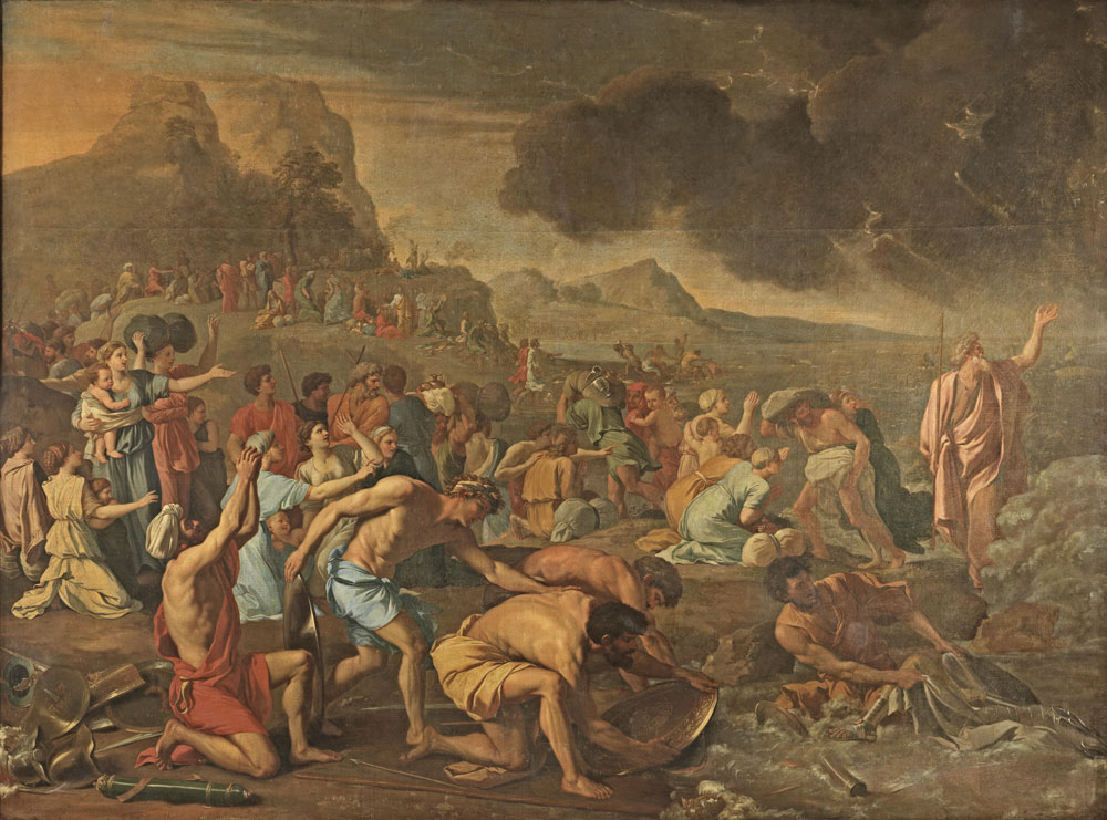 Attributed to Charles Lebrun - The Israelites crossing the Red Sea