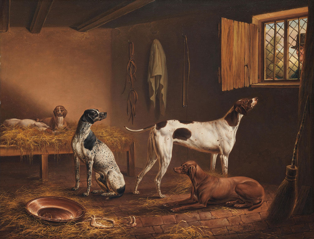 Charles Towne - Pointers in a stable