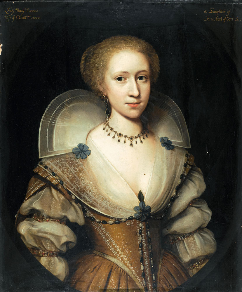 Attributed to Cornelis Jonson van Ceulen - Portrait of a lady, said to be Lady Margaret Mennes