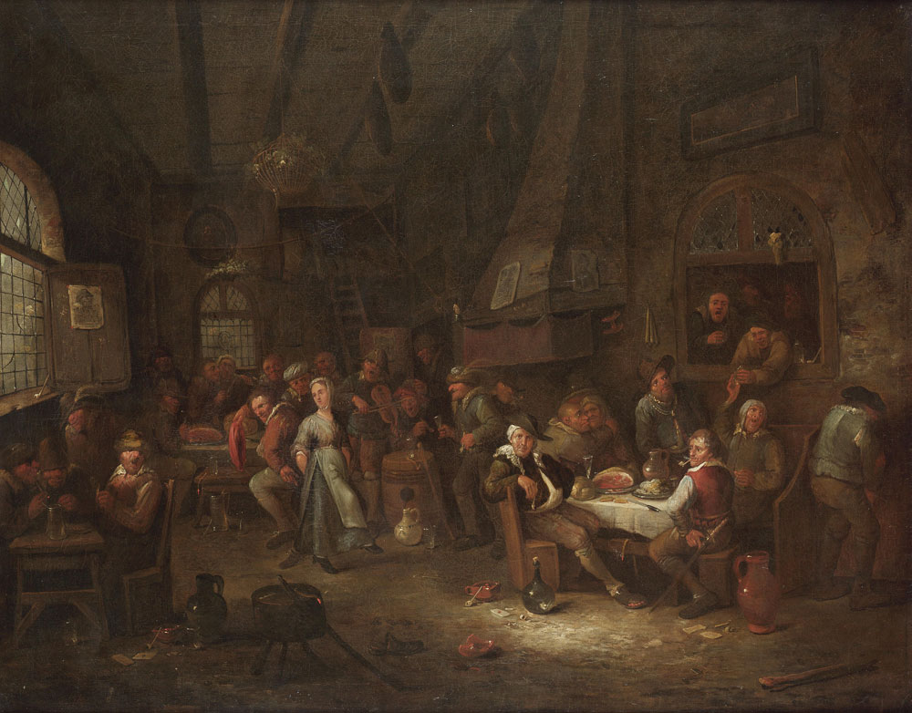 Egbert van Heemskerck the Younger - A tavern interior with peasants merrymaking