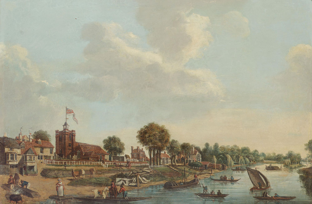 English School - View of the Thames, possibly at Hampton