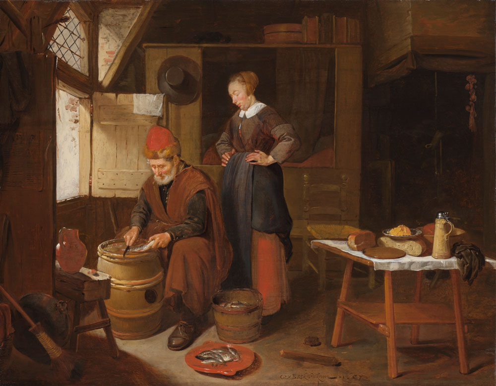 Quiringh van Brekelenkam - Fisherman and His Wife in an Interior