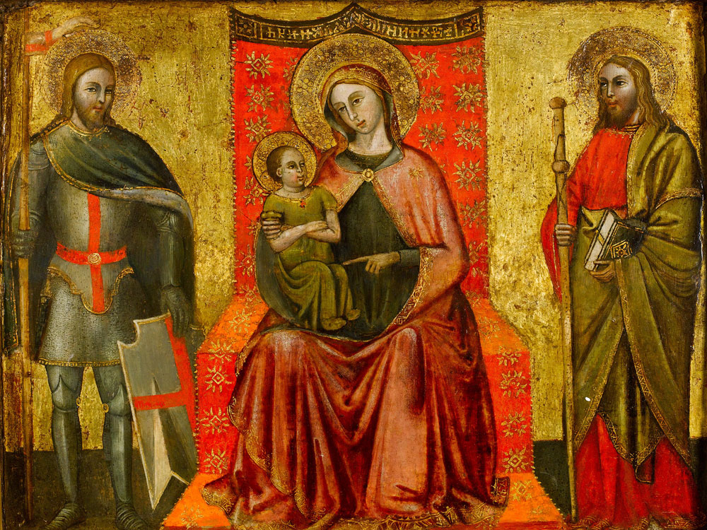 School of the Marches - The Madonna and Child accompanied by Saints George and James the Lesser