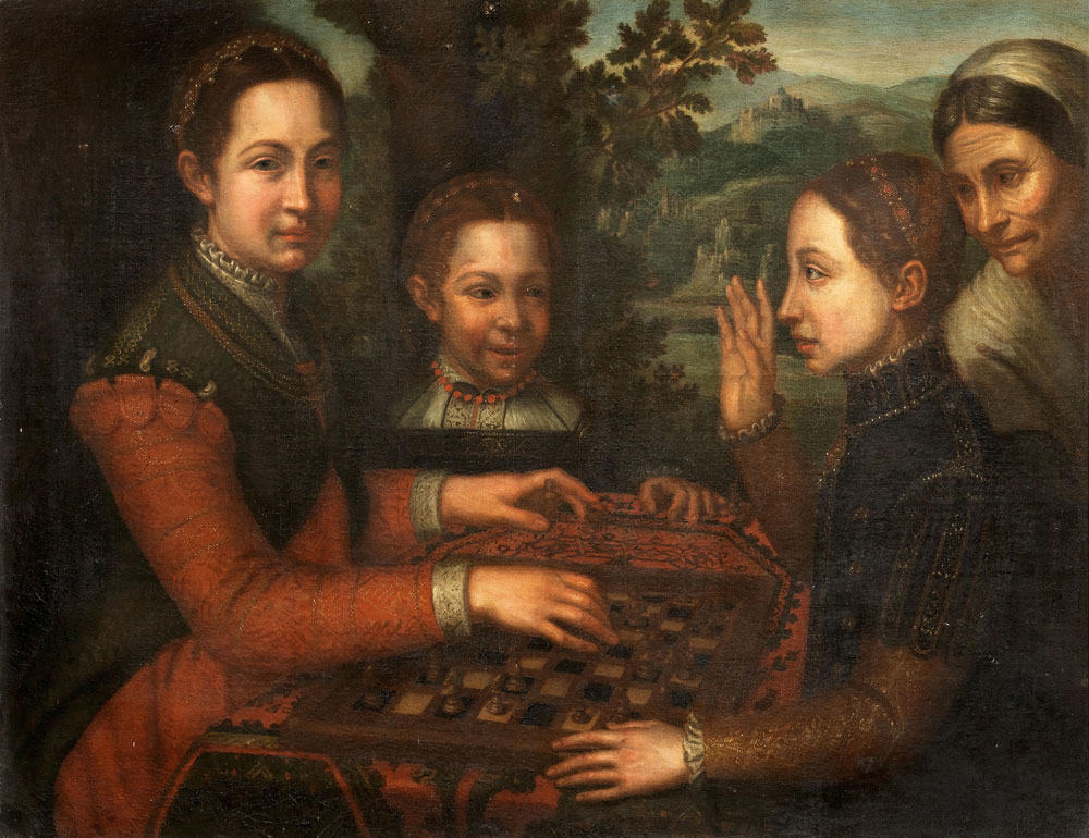 After Sofonisba Anguissola - Lucia, Europa and Minerva Anguissola playing chess