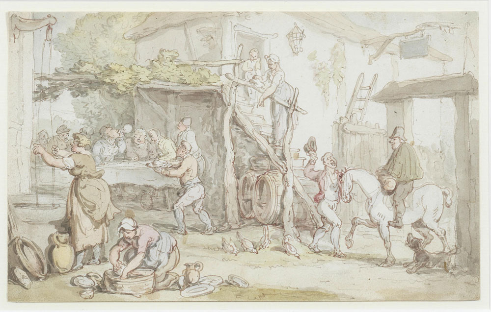 Thomas Rowlandson - Figures outside an inn
