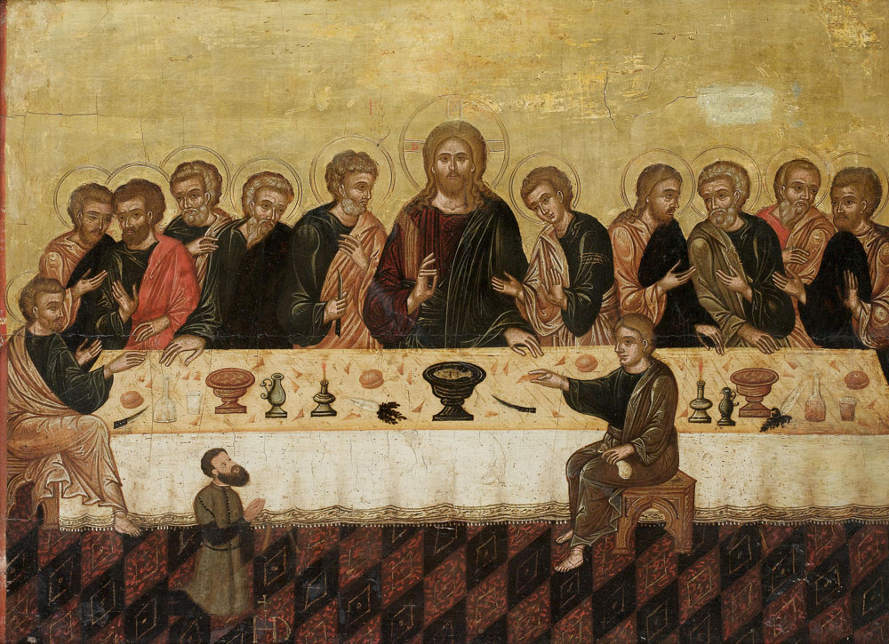 Veneto-Cretan School - The Last Supper with a male donor