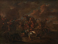 Attributed to August Querfurt - A cavalry skirmish