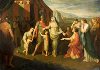 Circle of Benjamin West Volumnia with her sons before Coriolanus