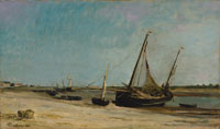Charles-François Daubigny Boats on the Seacoast at Étaples