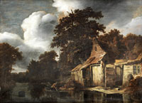 Cornelis Gerritsz. Decker A river landscape with a fisherman before a cottage