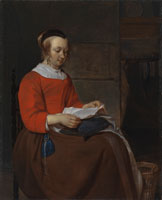 Gabriel Metsu Young Woman Seated in an Interior, Reading a Letter