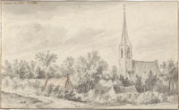 Guillam Dubois View of Noord­wijk­er­hout, with the Witte Kerk