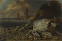 Jan van Kessel the Elder Fishes and Shells on the Beach