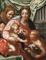 Studio of Paulus Moreelse The Madonna and Child with the Infant Saint John the Baptist and Saint Elizabeth