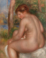 Pierre-Auguste Renoir Bather in Three-Quarter View