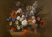 Pieter Casteels III Chrysanthemums, anemones, roses, poppies, primroses and other flowers