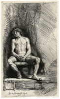 Rembrandt Seated Male Nude
