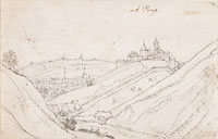 Wenceslaus Hollar View of Prague, with the Hradschin Castle and the HIirschgraben