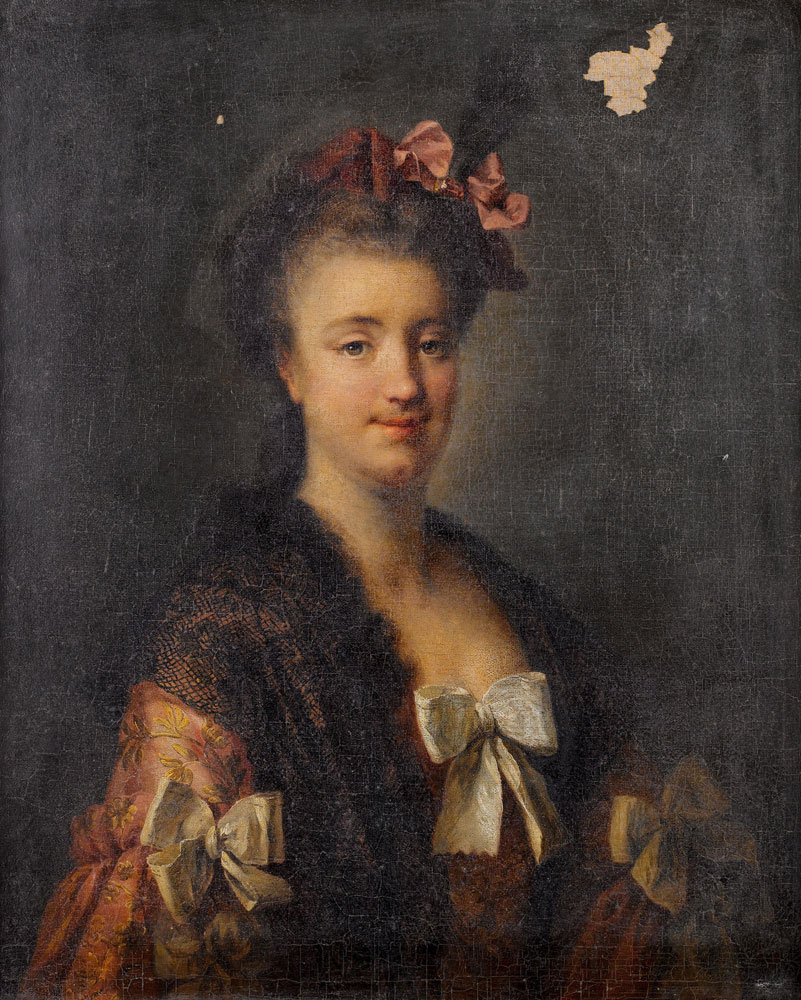 Attributed to François Hubert - Portrait of a lady, half-length