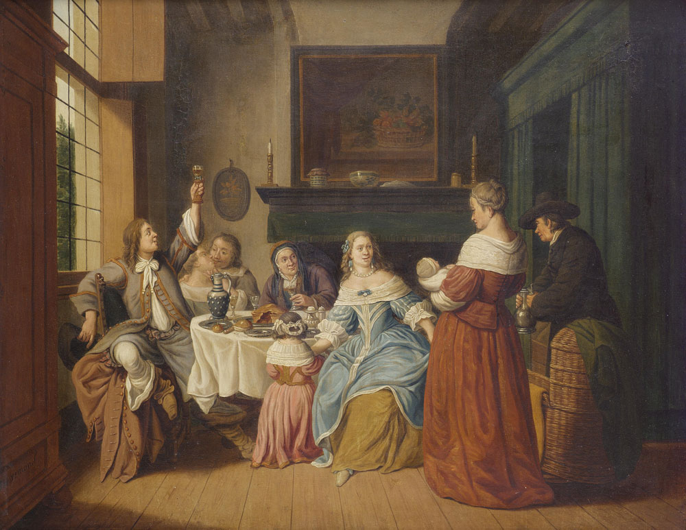 Jan Josef Horemans the Younger - An elegant company eating and drinking