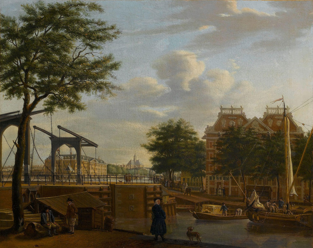 Follower of Paulus Constantijn la Fargue - View of Amsterdam with the Scheepvaartmuseum