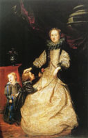 Anthony van Dyck Battima Balbi and Her Sons, Giacomo Durazzo and Carlo Emanuele Durazzo
