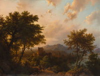 Barend Cornelis Koekkoek Sunset on the Rhine