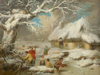 James Ward Faggot gatherers in a winter landscape