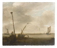 Follower of Jan Josefsz. van Goyen Low tide on the Dutch coast