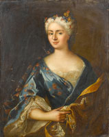 Follower of Nicolas de Largillière Portrait of a woman, three-quarter-length