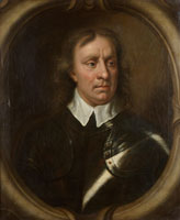 After Samuel Cooper Portrait of Oliver Cromwell, half-length, wearing armour, in a painted cartouche