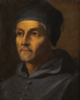Follower of Sebastiano del Piombo Portrait of a cleric, bust-length, in blue robes