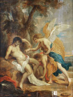 Attributed to Thomas Willeboirts Bosschaert Saint Sebastian aided by angels