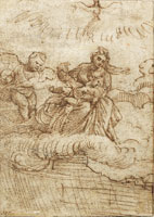 Follower of Titian The Madonna and Child with putto