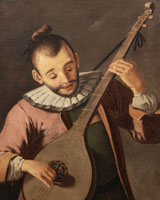 Attributed to Il Todeschini A musician playing a lute