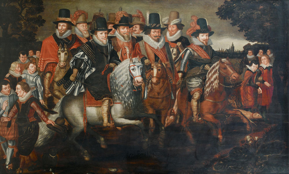 After Adriaen Pietersz. van de Venne - A cavalcade of Nassau princes