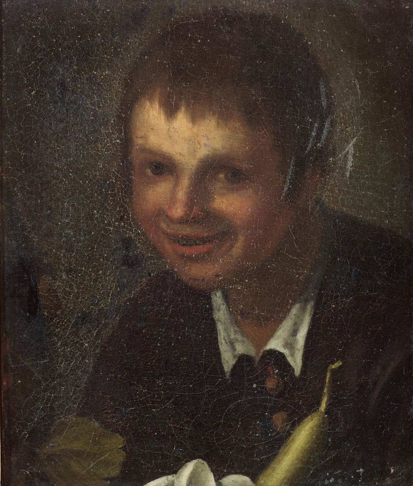 Follower of Annibale Carracci - Portrait of a boy, bust-length, in a brown coat