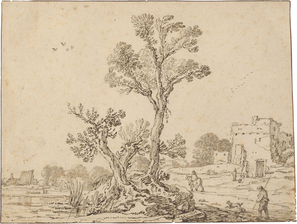 Esaias van de Velde - A Clus­ter of Trees near a Ruin