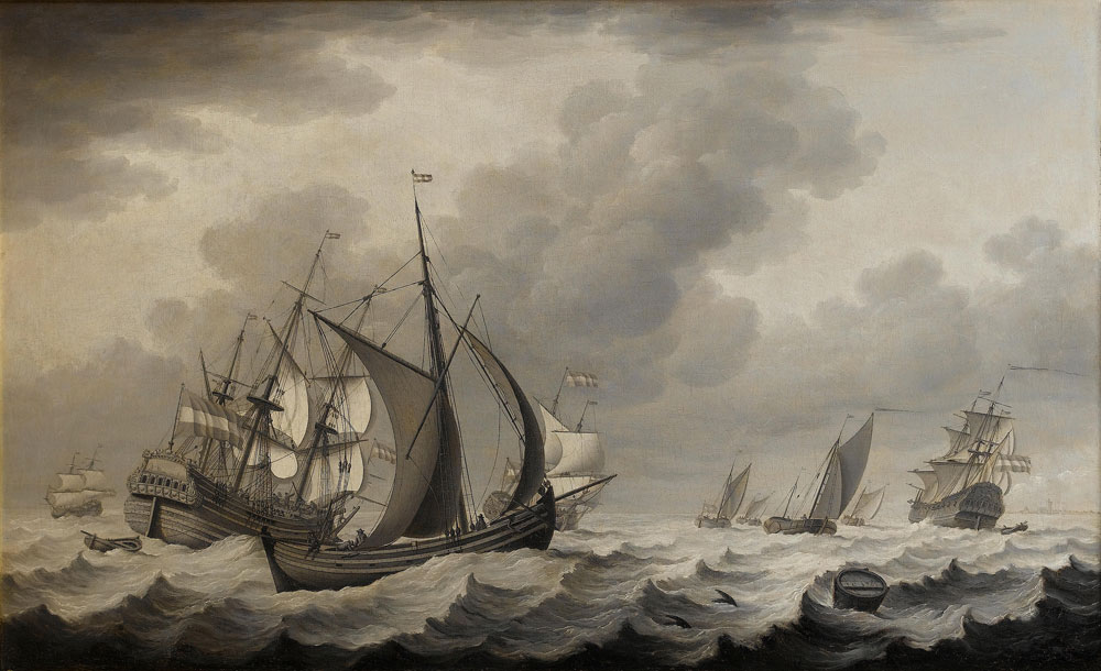 John Cleveley - Dutch shipping in choppy seas