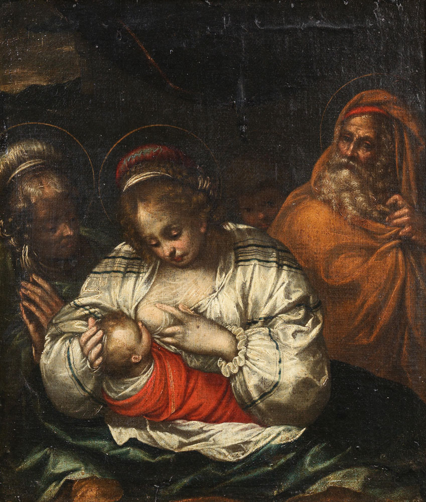 Lombard School - The Holy Family with Saint Anne