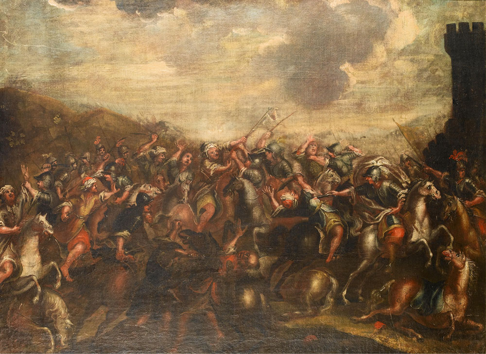 Neapolitan School - A cavalry battle between Turks and Christians