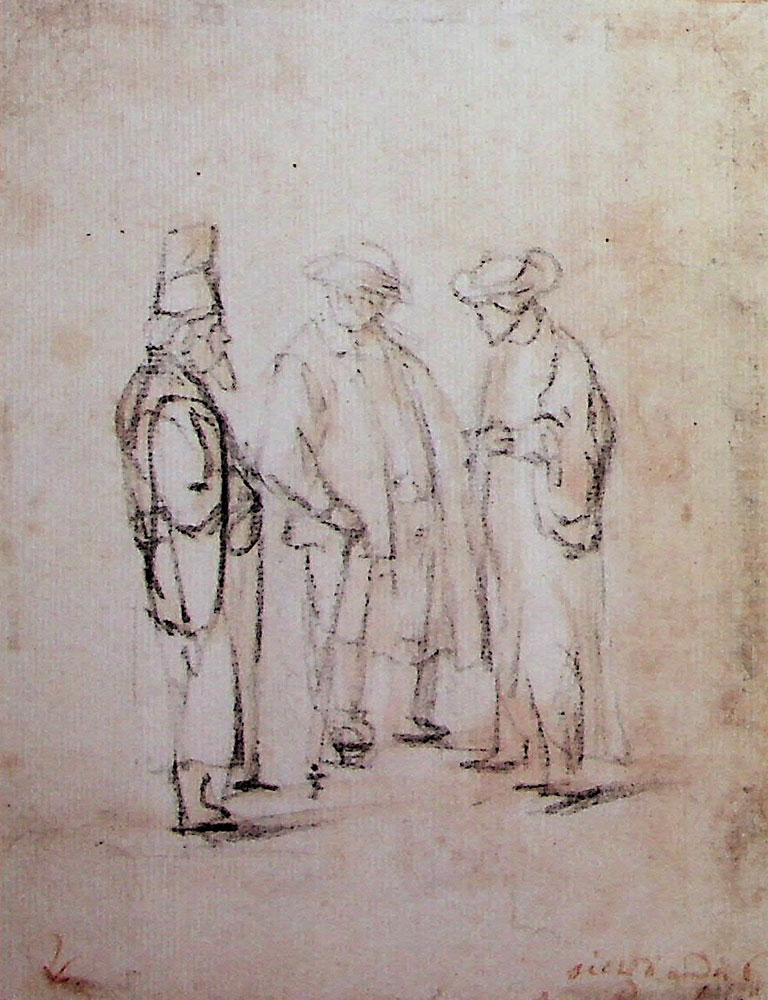 Rembrandt - Three Men Standing in Conversation