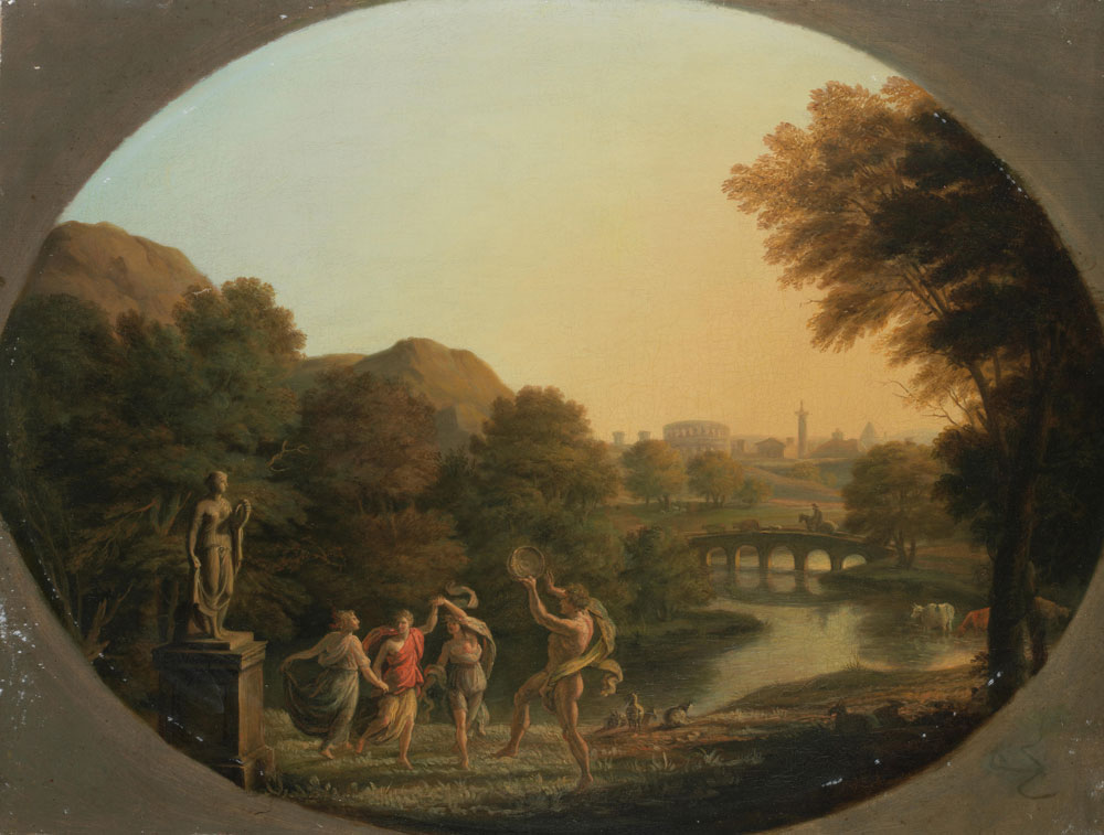 Samuel Woodforde - Figures dancing in an Italianate landscape