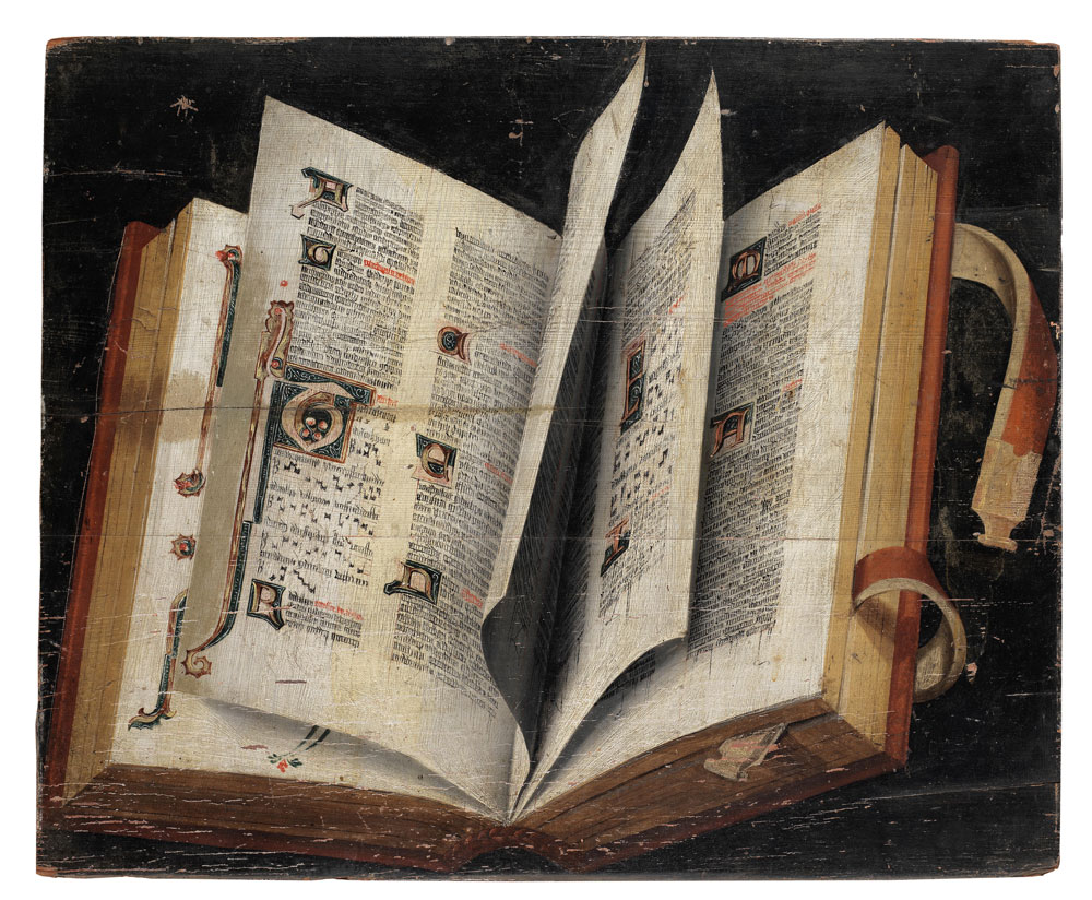 South German School - Still life of an illuminated manuscript